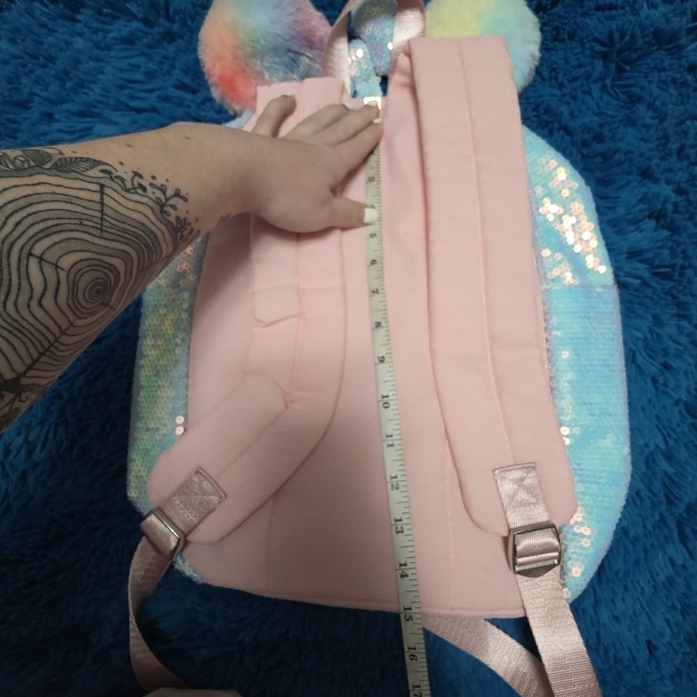Walt Disney World Pastel Plush Backpack With Minnie Bow